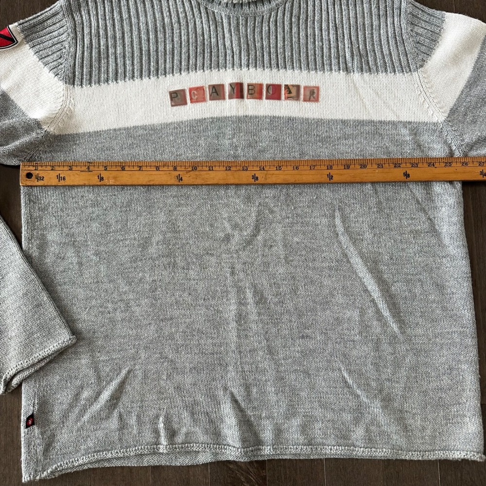 Rare Vintage Ecko Unltd X Playboy Chunky Ribbed Hologram Ski Sweater XXL - Picture 4 of 15